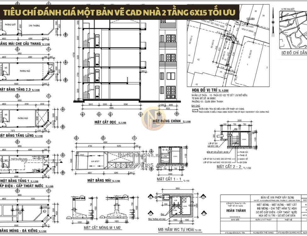 Tiêu chí đánh giá một bản vẽ CAD nhà 2 tầng 6x15 tối ưu