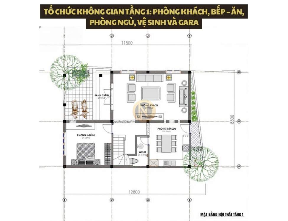 Tổ chức không gian tầng 1