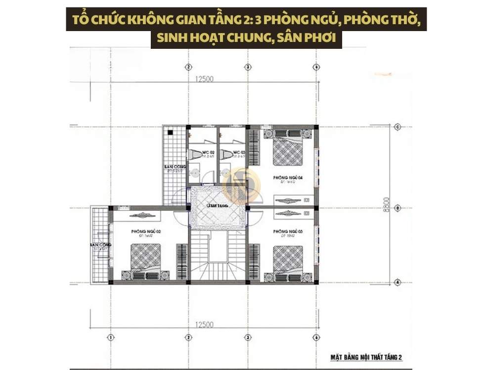 Tổ chức không gian tầng 2