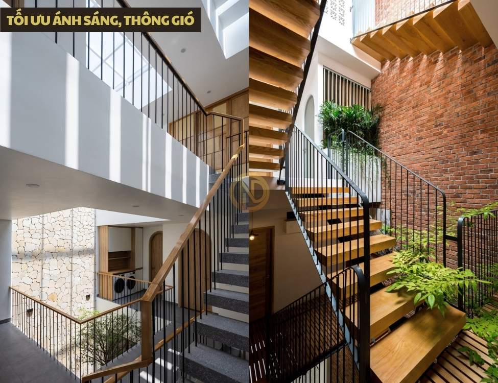 Tối ưu ánh sáng, thông gió để “nới rộng” không gian nhà 4x20 có thang máy