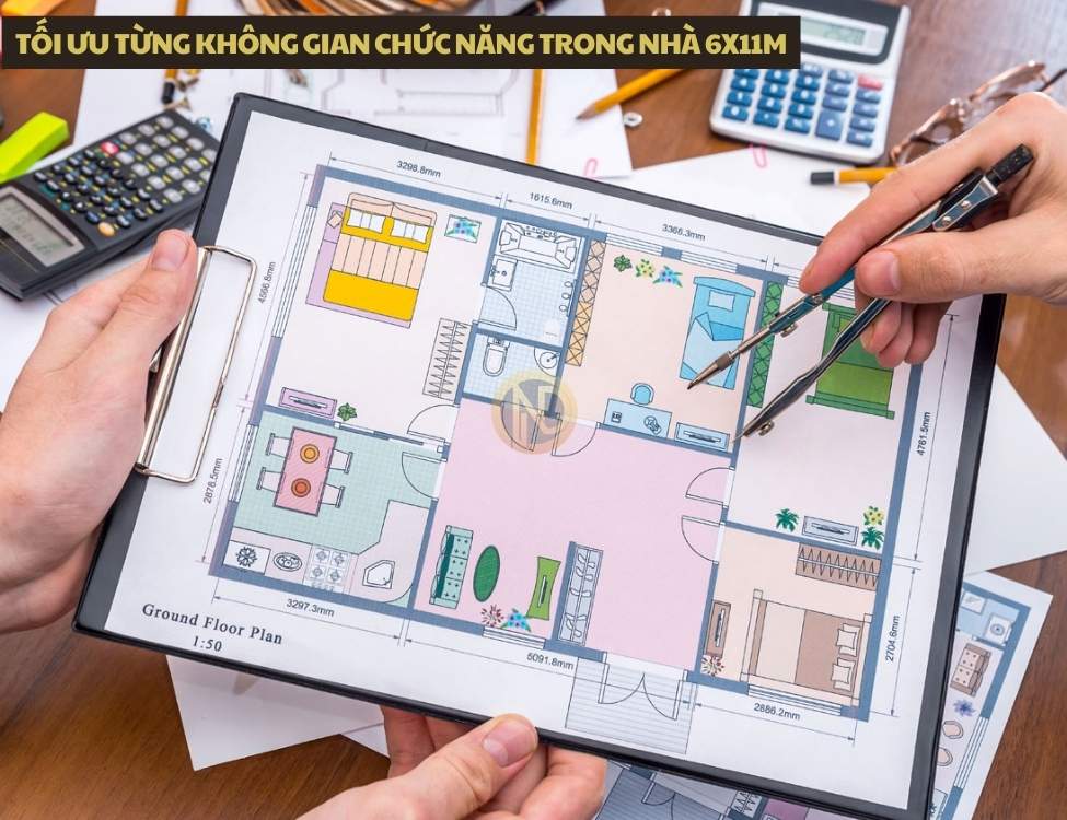 Tối ưu từng không gian chức năng trong nhà 6x11m