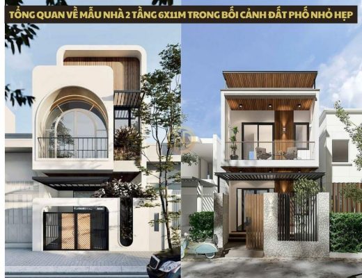 Tổng quan về mẫu nhà 2 tầng 6x11m trong bối cảnh đất phố nhỏ hẹp