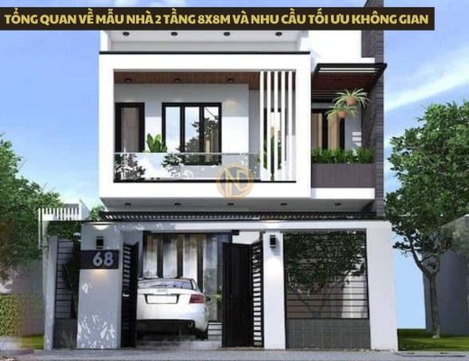 Tổng quan về mẫu nhà 2 tầng 8x8m và nhu cầu tối ưu không gian