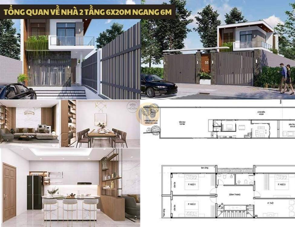 Tổng quan về nhà 2 tầng 6x20m ngang 6m