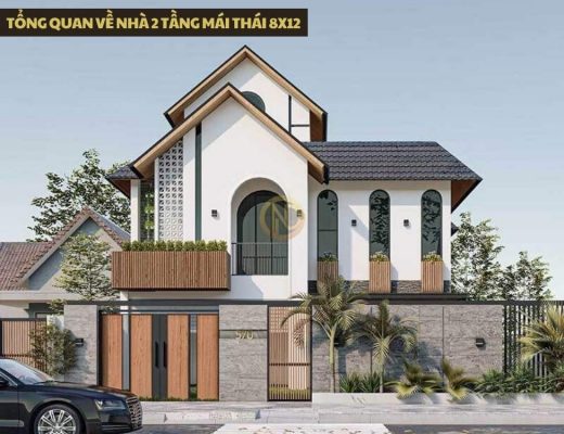 Tổng quan về nhà 2 tầng mái Thái 8x12