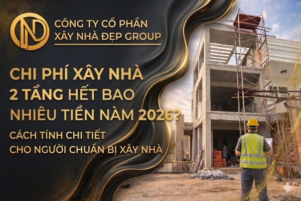 Chi phí xây nhà 2 tầng năm 2026 tại Việt Nam