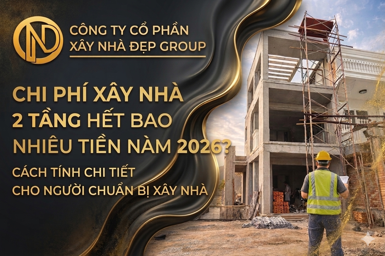 Chi phí xây nhà 2 tầng năm 2026 tại Việt Nam