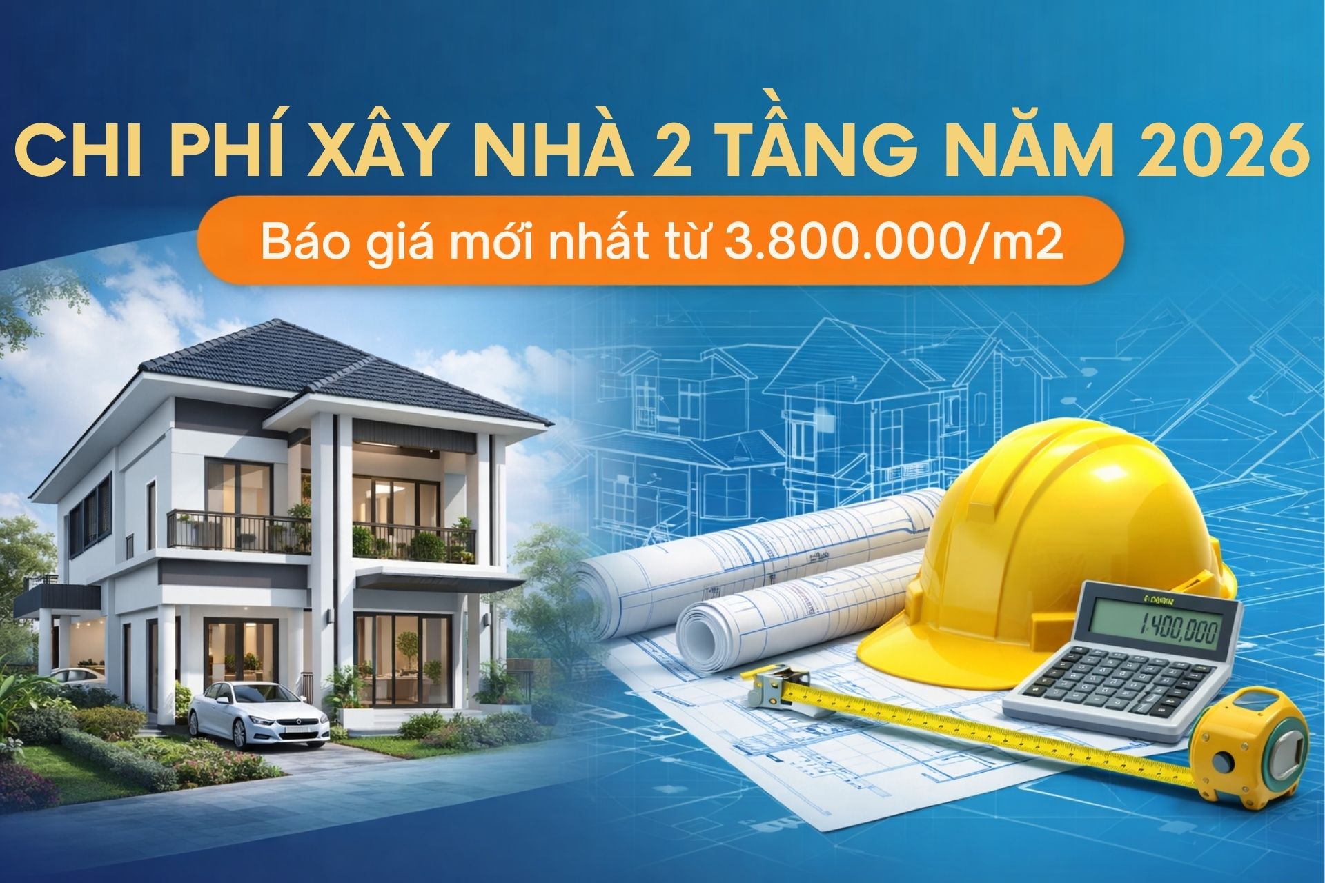 chi phí xây nhà 2 tầng năm 2026 báo giá mới nhất xây nhà đẹp group