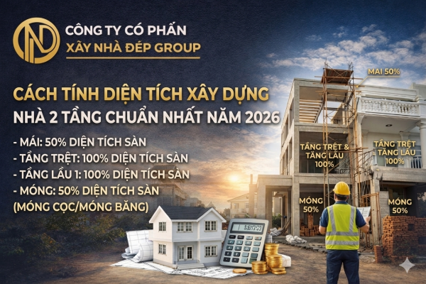 Thi công nhà phố 2 tầng đẹp – Công ty Cổ phần Xây Nhà Đẹp Group