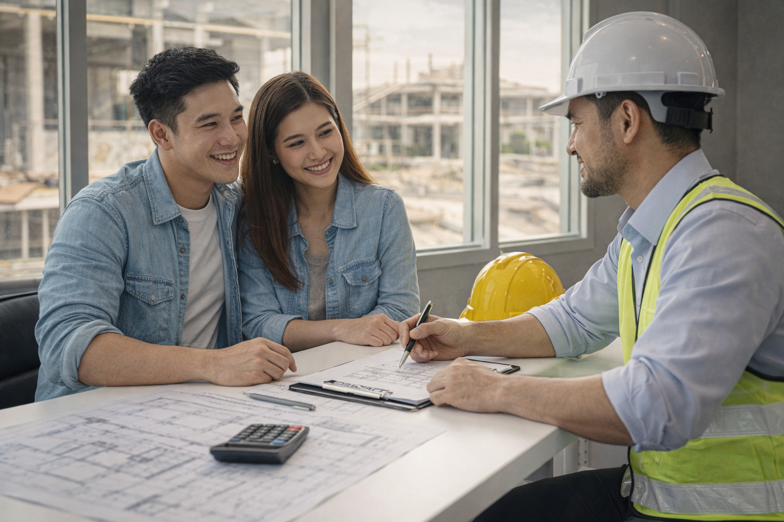 Gia chủ trao đổi và đàm phán với đơn vị xây dựng trước khi xây nhà