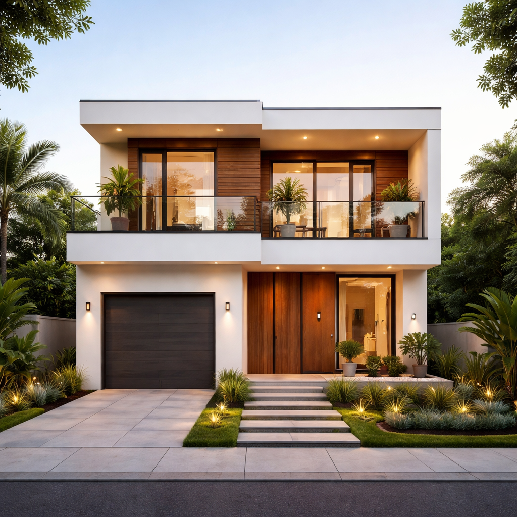 Mẫu nhà 2 tầng mái bằng hiện đại đẹp giá rẻ tại Việt Nam