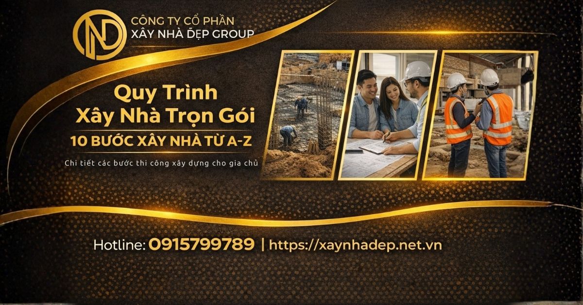 Quy trình xây nhà trọn gói 10 bước từ A-Z của Công ty Cổ phần Xây Nhà Đẹp Group