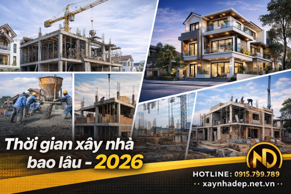 Thời gian xây nhà bao lâu – 2026 | Quy trình thi công nhà phố trọn gói