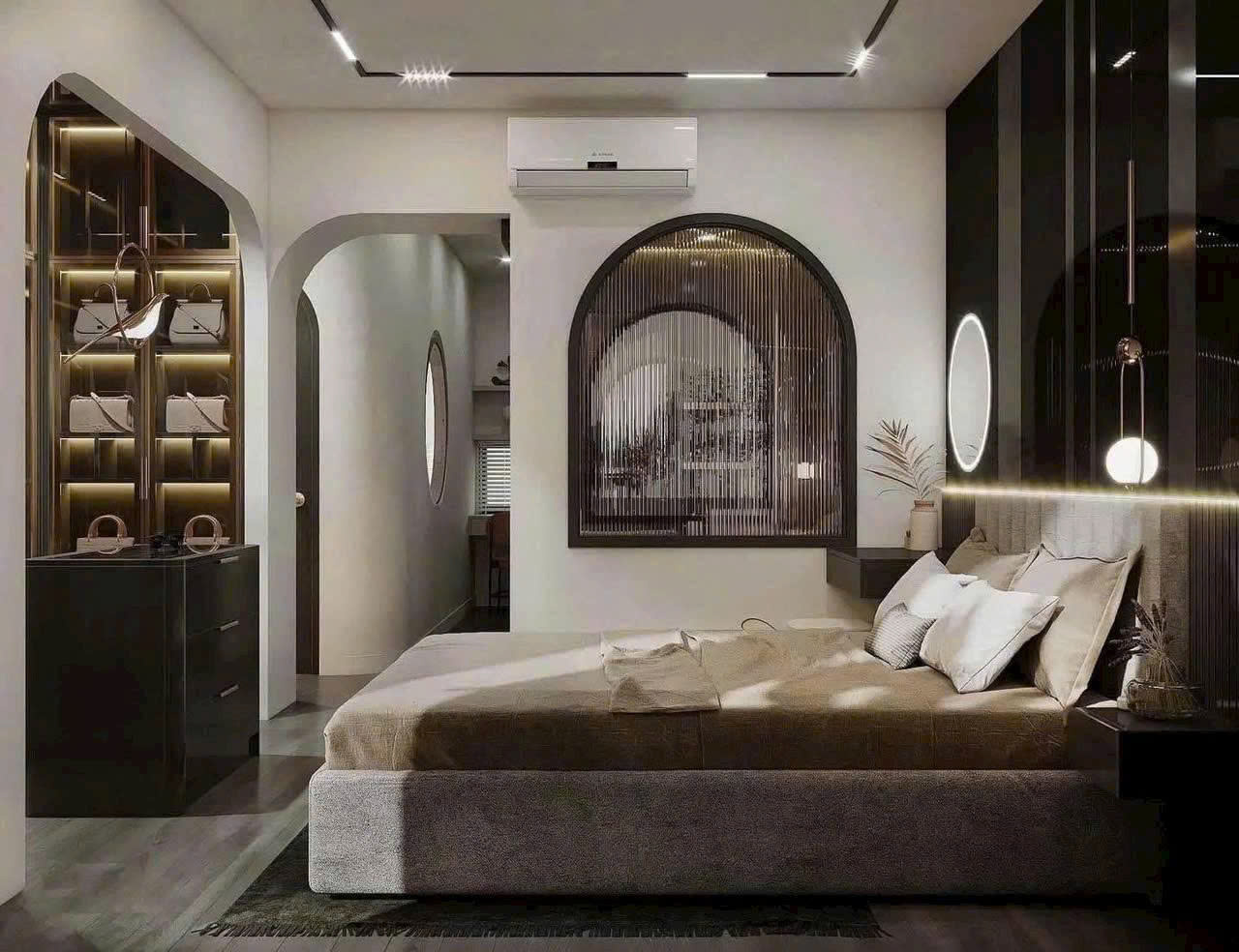 Nội thất phòng ngủ được thiết kế sang trọng, hiện đại