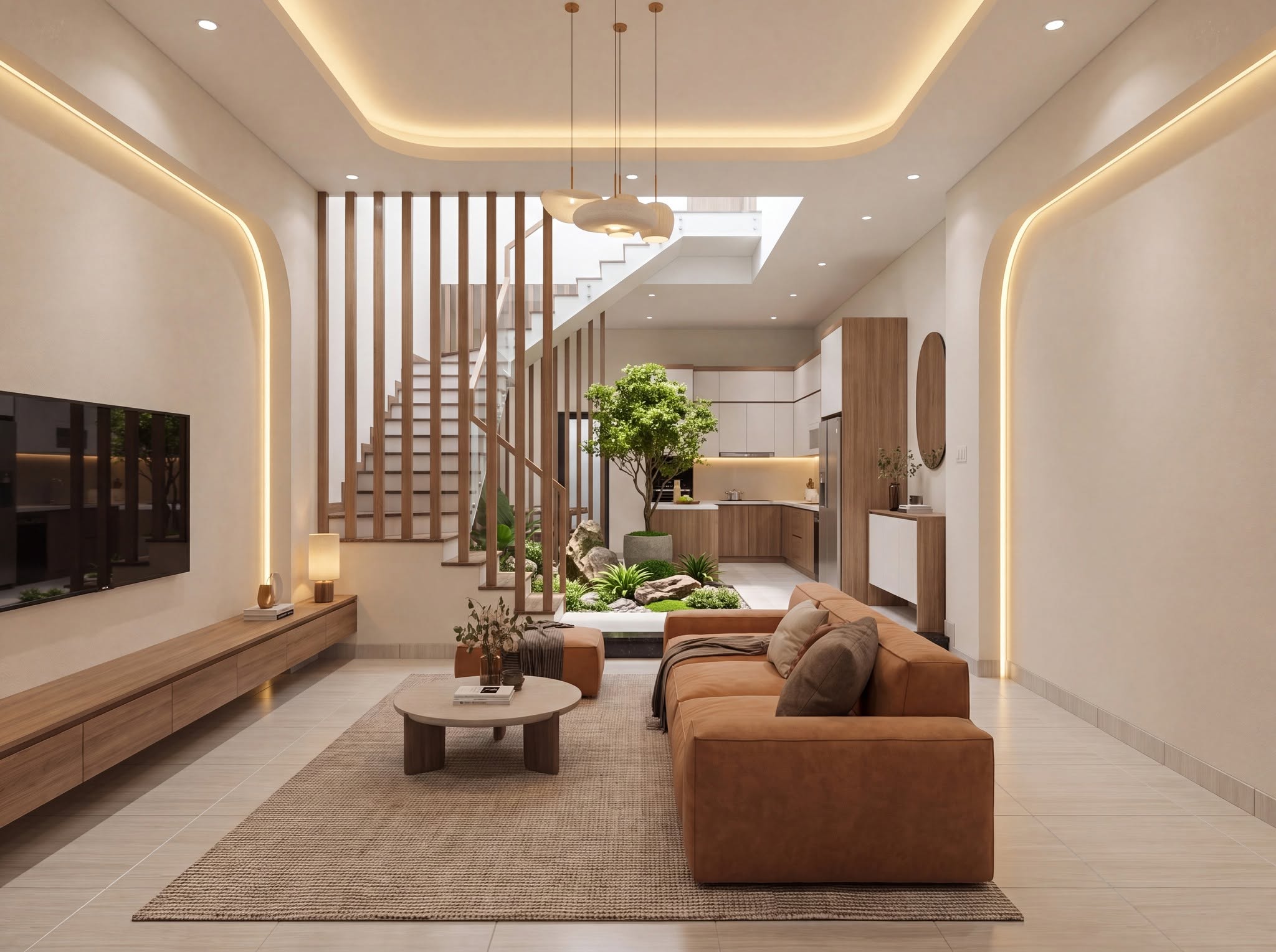 Phòng khách của căn nhà 5x20