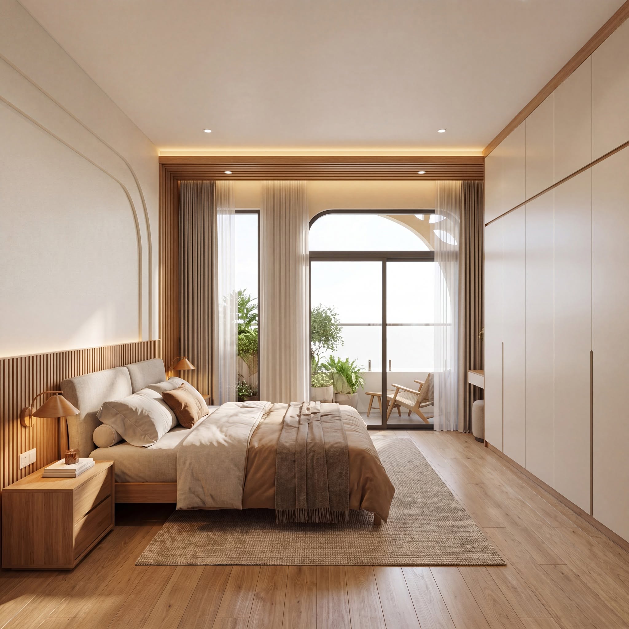 Phòng ngủ mẫu nhà 1 trệt 1 lầu hiện đại