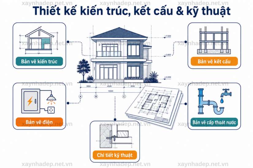 Các hạng mục trong dịch vụ xây nhà trọn gói gồm những gì