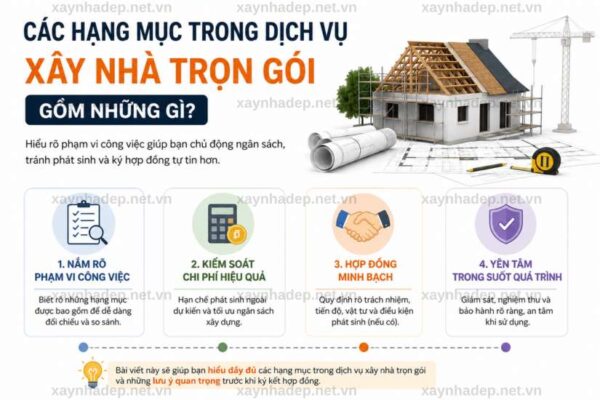 Các hạng mục trong dịch vụ xây nhà trọn gói gồm những gì