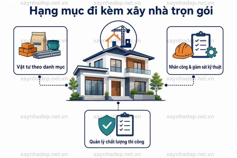 Các hạng mục trong dịch vụ xây nhà trọn gói gồm những gì
