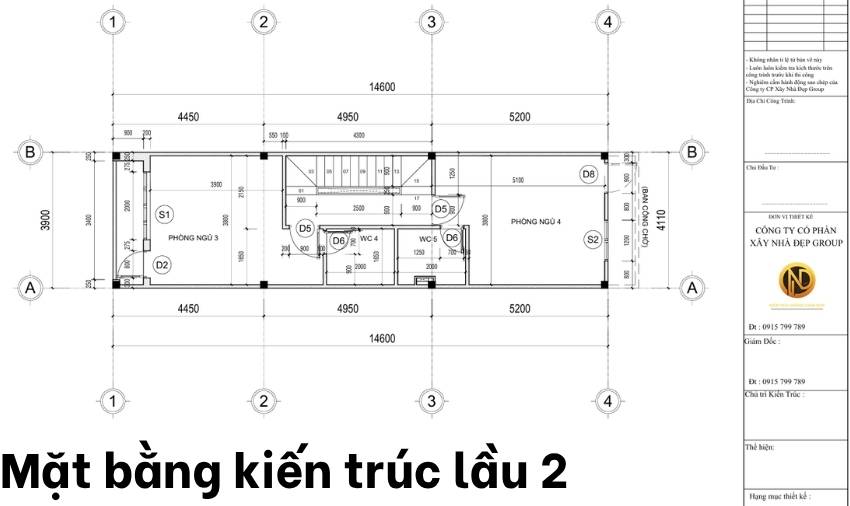 Mẫu nhà phố 4x17m 1 trệt 2 lầu 1 tum hiện đại 4 phòng ngủ