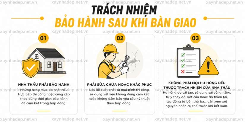 Nhà thầu xây nhà trọn gói chịu trách nhiệm những gì?