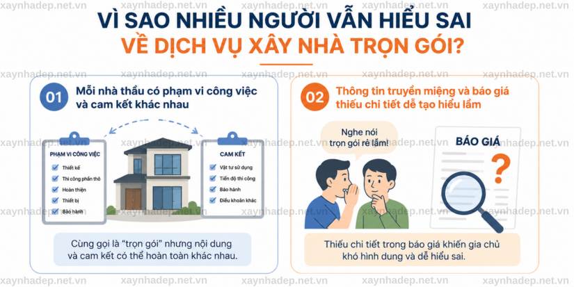 Những hiểu lầm thường gặp về dịch vụ xây nhà trọn gói và sự thật gia chủ cần biết