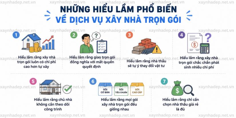 Những hiểu lầm thường gặp về dịch vụ xây nhà trọn gói và sự thật gia chủ cần biết