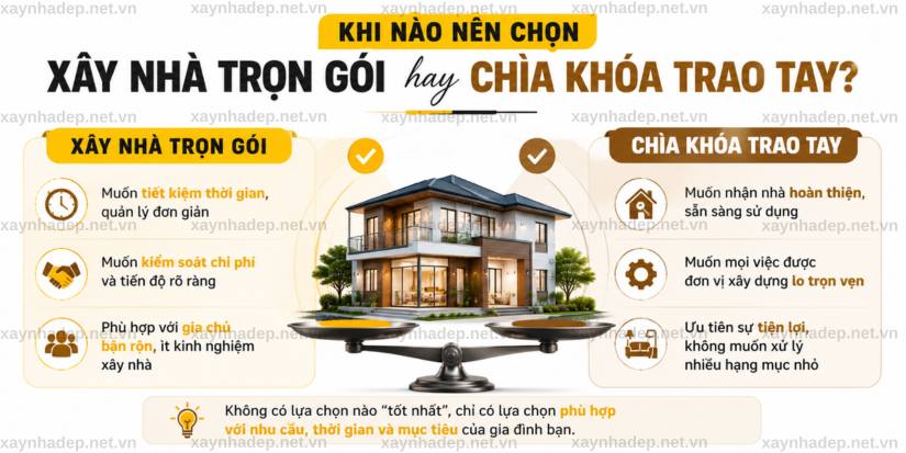 Xây nhà trọn gói và chìa khóa trao tay khác nhau như thế nào