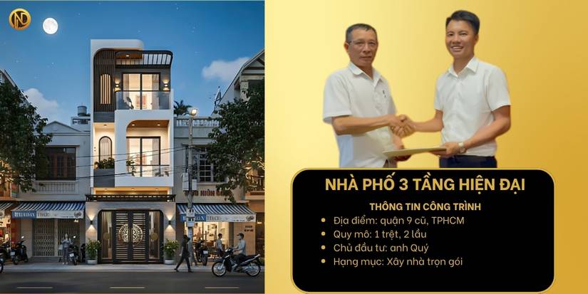 Nhà 3 tầng hiện đại tại Quận 9, TP.HCM , anh Quý