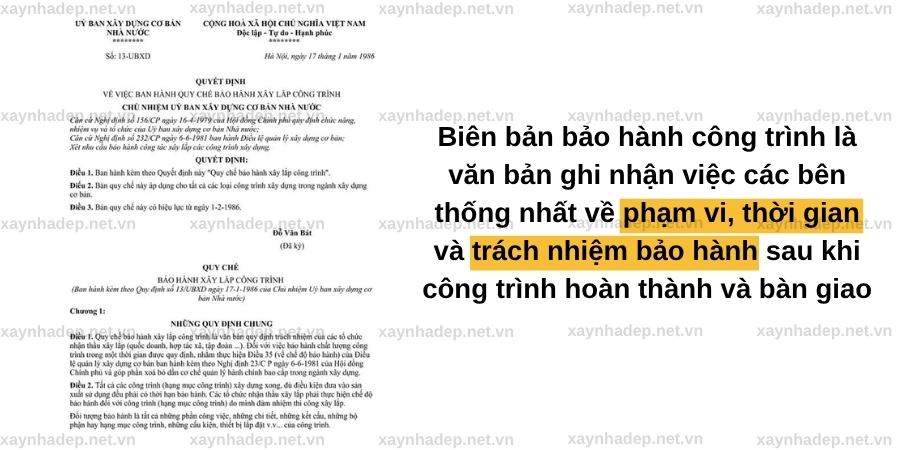 Biên Bản Bảo Hành Công Trình Là Gì