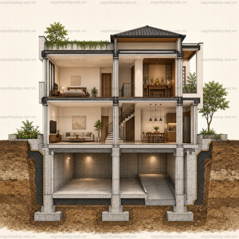 Hệ số phần móng và tầng hầm