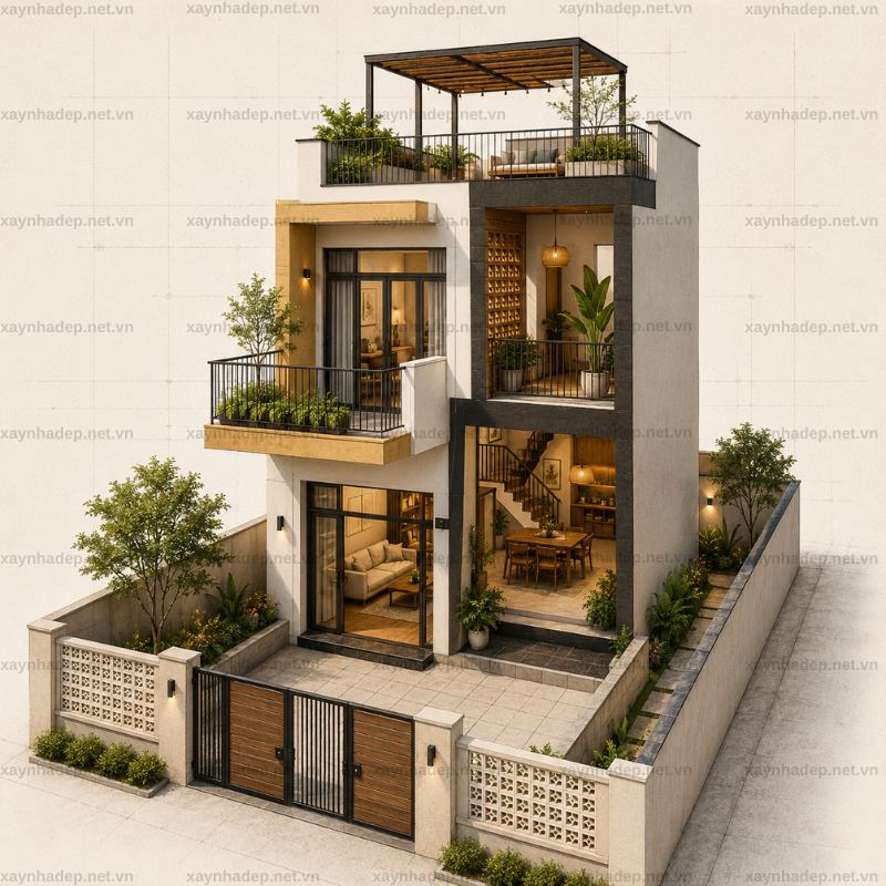 Hệ số ban công, lô gia, sân trước, sân sau và sân thượng