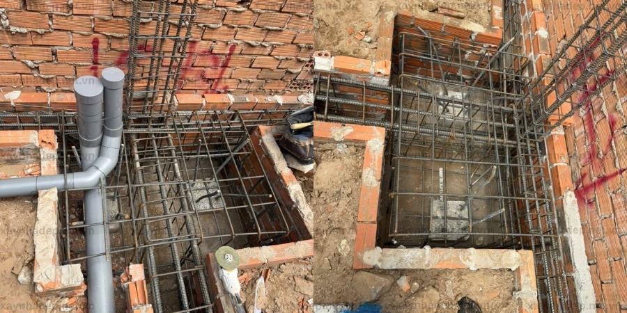 Thi công móng công trình nhà chị Nhự tại Đông Thạnh