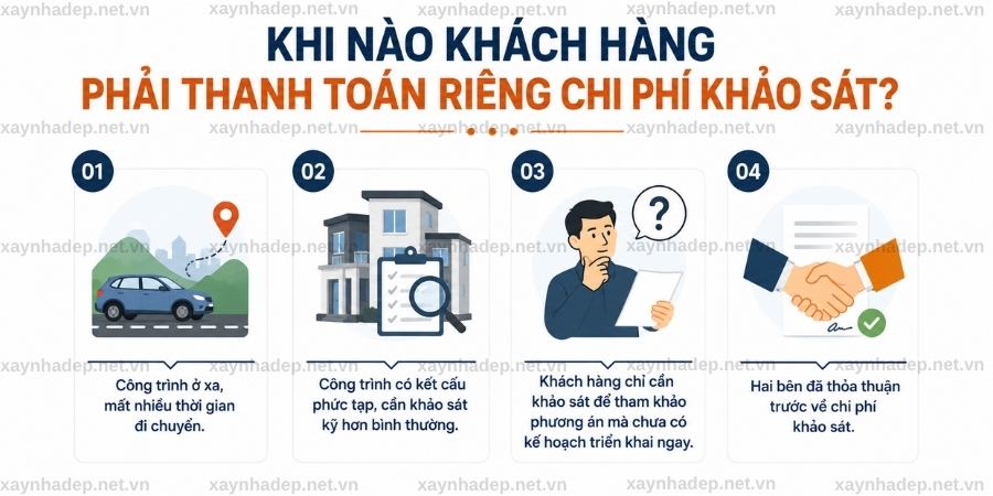 Khi nào khách hàng phải thanh toán riêng chi phí khảo sát?