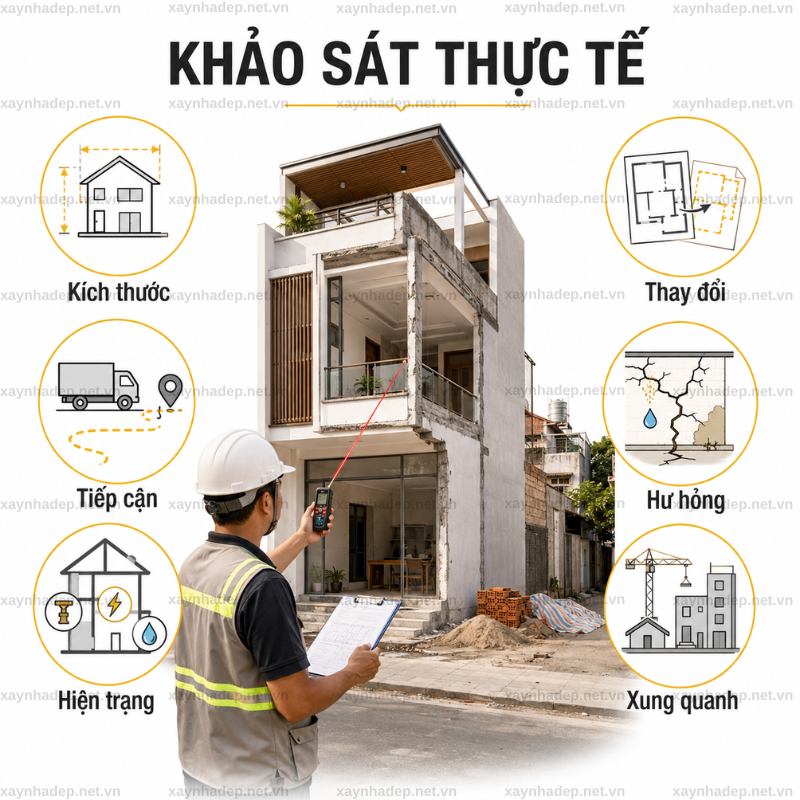 Khảo sát hiện trạng công trình gồm những gì và thực hiện ra sao?