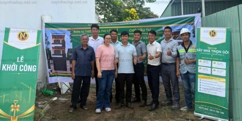 Lễ động thổ công trình nhà phố hiện đại, anh Nghĩa, chị Thi, Thủ Đức