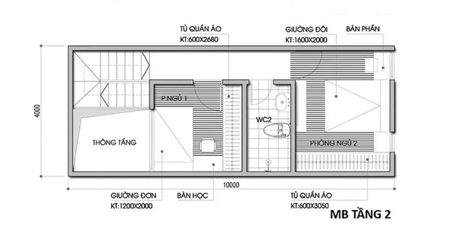Công năng nào phù hợp với diện tích 4x10