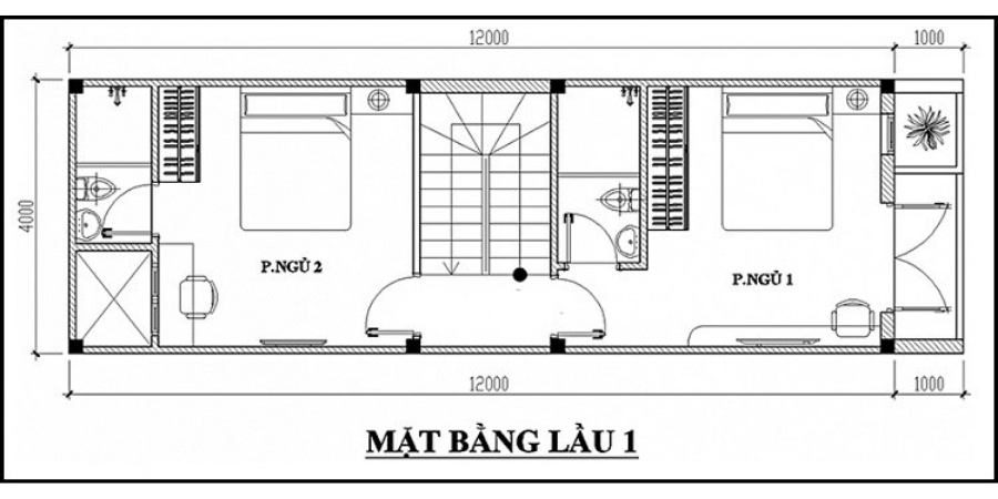 Mẫu Nhà Phố 2 Tầng Hiện Đại 4x12