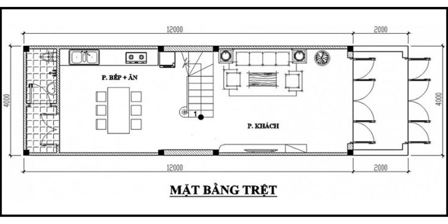 Mẫu Nhà Phố 2 Tầng Hiện Đại 4x12