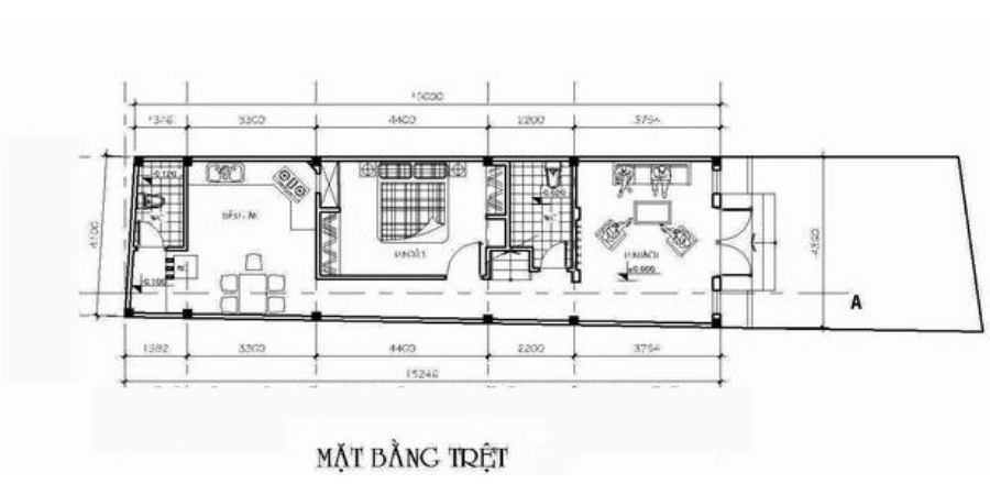 Bản vẽ công năng Mẫu Nhà Phố 2 Tầng Hiện Đại 4x15