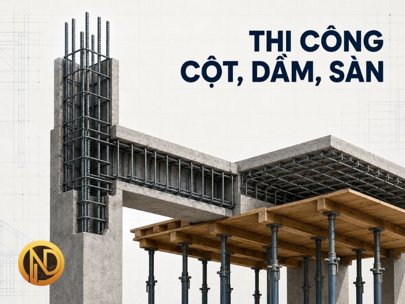 Quy Trình Thi Công Cột, Dầm, Sàn Trong Nhà Ở