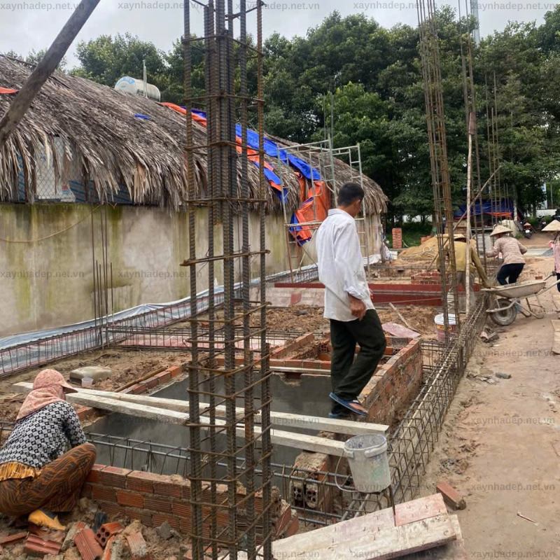 Thi công móng nhà phố 1 trệt 2 lầu tại Tam Phước, Đồng Nai