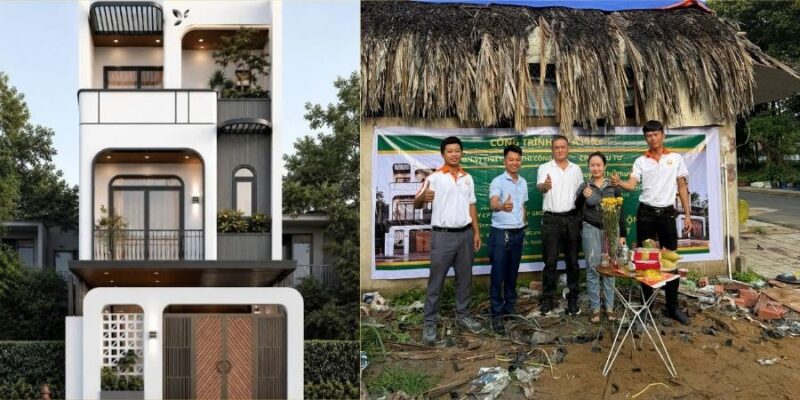 Thi công móng nhà phố 1 trệt 2 lầu tại Tam Phước, Đồng Nai