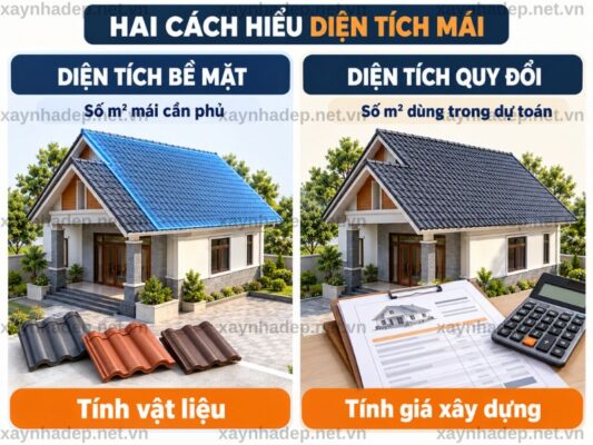 Cách Tính Diện Tích Mái Bê Tông, Mái Tôn, Mái Ngói