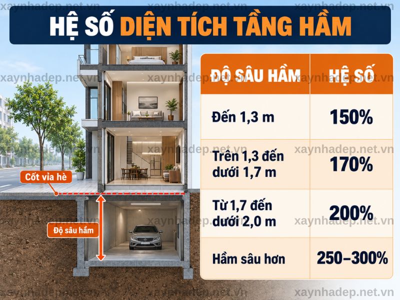 Cách Tính Diện Tích Tầng Hầm