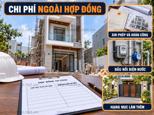 Hạng mục ngoài hợp đồng làm tổng ngân sách xây nhà cao hơn giá thi công