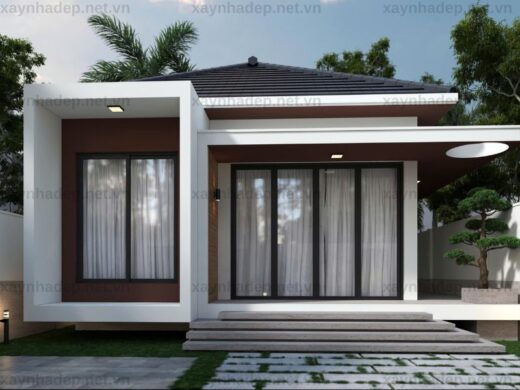 Mẫu nhà cấp 4 mái Nhật 12x15 hiện đại