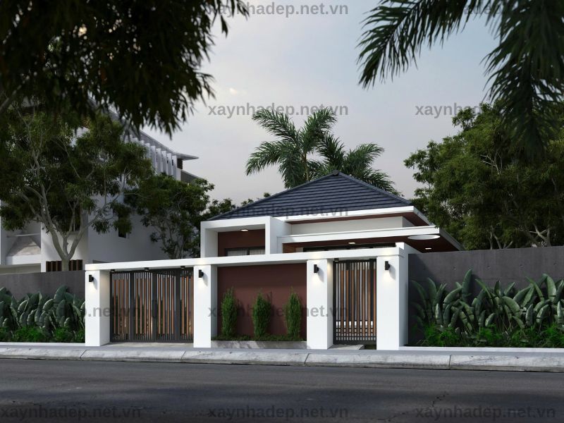Mẫu nhà cấp 4 mái Nhật 12x15 hiện đại