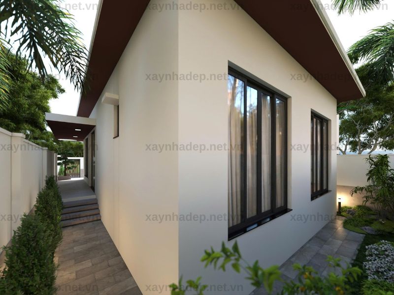 Mẫu nhà cấp 4 mái Nhật 12x15 hiện đại