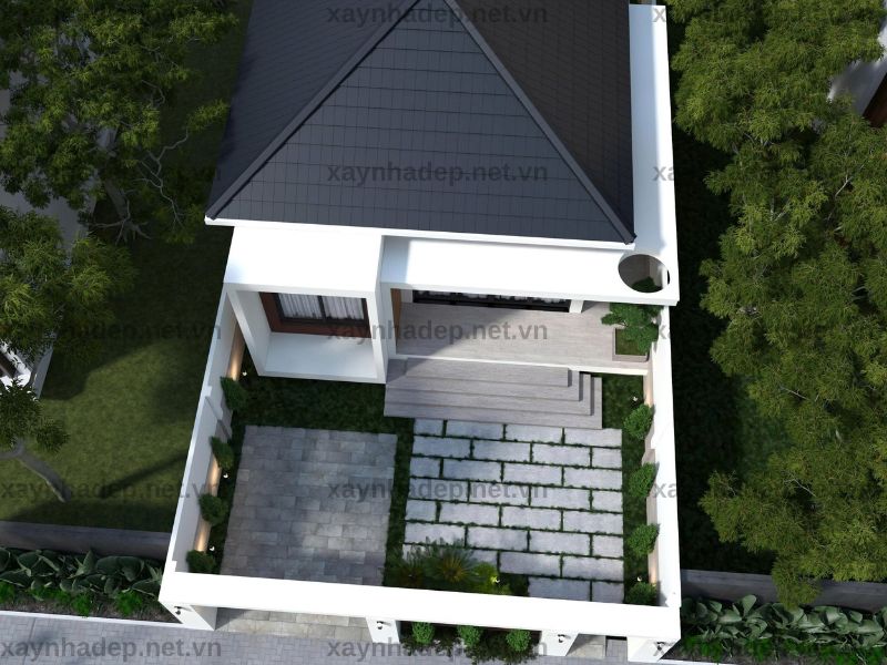 Mẫu nhà cấp 4 mái Nhật 12x15 hiện đại